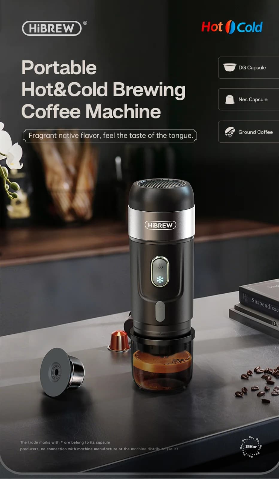 ポータブル コーヒーマシン カプセル＆挽き粉コーヒー用